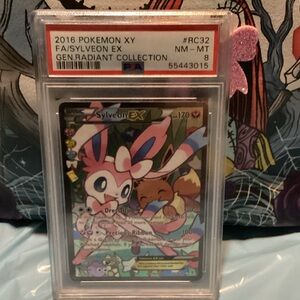 Sylveon EX Full Art Pokemon Card - Pink Blue Holo (2016)